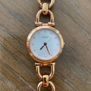 Fossil rose gold stainless watch